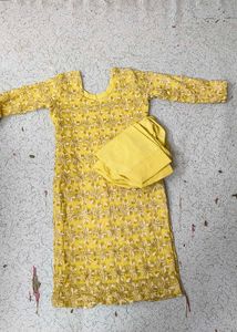 Yellow Embroidered Kurta Set