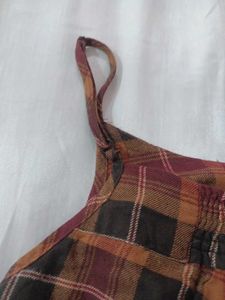 Sleeveless Checked Flared Dress