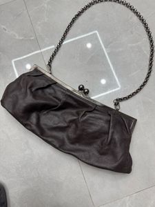 Leather Chain Strap Clutch
