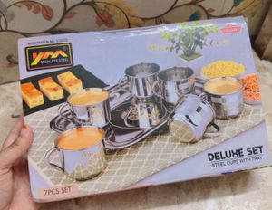 Steel Tea Set with Tray