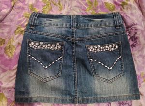 Trendy Blue Denim Skirt