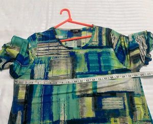 Colorful Print Tunic Top Stretchy