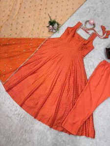 Anarkali Suit With Lace And Sequence Work