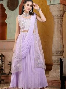 Lilac Saree with Embellished Blouse