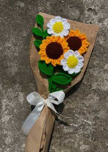 Crochet Sunflower & Daisy Bouquet
