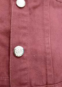 Burgundy Denim Jacket