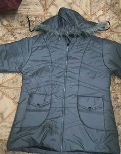 Stylish Grey Padded Jacket Women