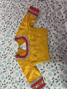 Yellow Readymade Saree Blouse