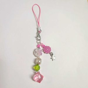 Pink Flower Crystal Phone Charm