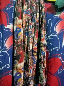 Multicolored Side Cut Long Skirt 22
