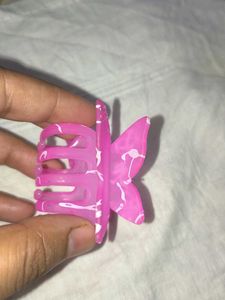 Pink Butterfly Hair Clip