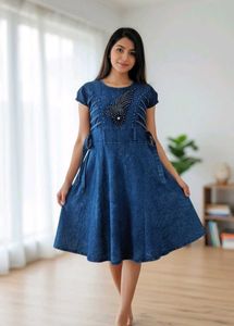 Cute Denim Fit & Flare Dress