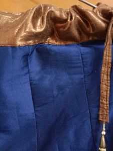 Blue &amp; Gold Skirt With Crop Top