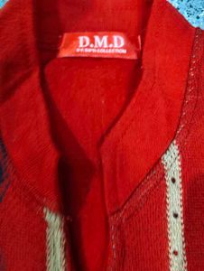 Red Floral Print Two-Piece Set Woollen