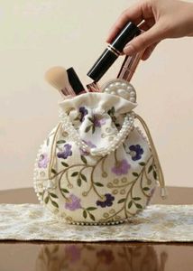 Floral Embroidered Pouch