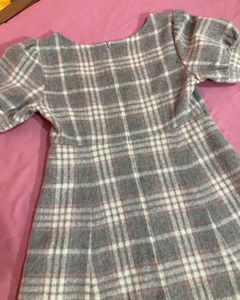 Plaid Mini wool Dress