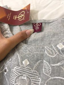 Grey Embroidered Kurta