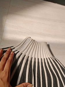 Black &amp; White Ribbed Knit Top