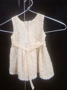 Ivory Floral Leaf Baby Dress