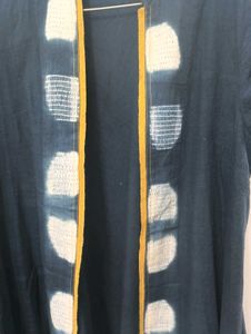 Beautiful Indigo Printed Sleeveless Long Shrug