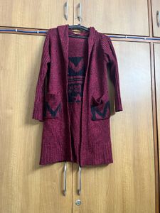 Burgundy Knit Shrug