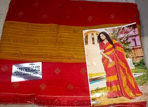 Elegant Red &amp; Gold Saree