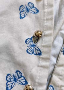 Butterfly Print Cotton Jacket