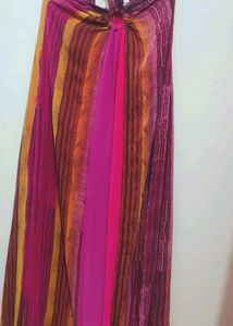 Multi Color Knot Long Dress For Girl 32 Bust