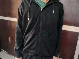 Black Zip-Up Hoodie