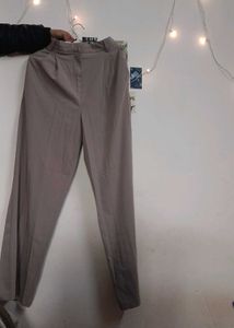 Elegant Taupe Wide Leg Trousers