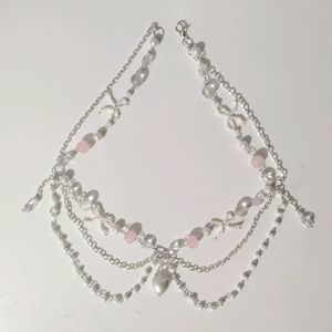 pink coquette pearl necklace💗🦪
