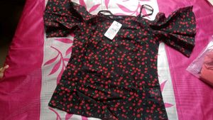 Cute Cherry Print Top
