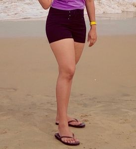 Lace-Up Black Shorts