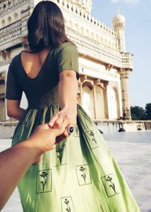 Green Floral Long Dress