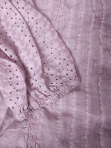Pink Eyelet Peplum Top