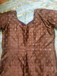 Brown Embellished Short Kurti