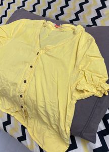 Yellow Button-Down Top