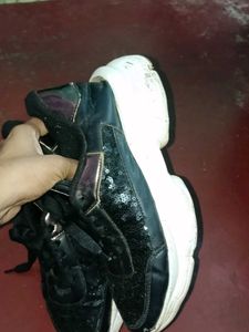 Black Sequin Sneakers