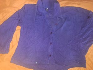Women&#39;s Crop Shirt - Navy Blue| Size L