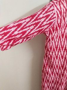Red Ikat Print Kurti Dress