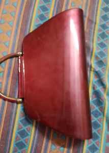 Vintage Red Jeweled Clutch