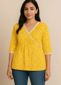 Block printed Angrakha Peplum Top