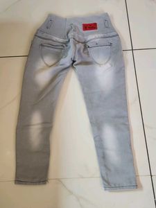 High-Waisted Denim Jeans