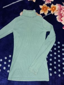 Stylish High Neck &amp; Wide Leg Denim Jeans