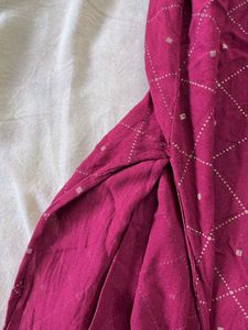 Maroon Printed Kurta