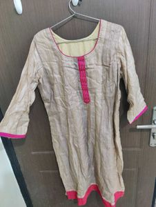Beige &amp; Pink Kurti
