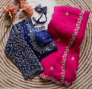 New Georgette Saree With Stitched Blouse