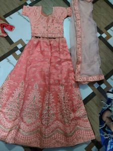 Elegant Peach Lehenga Choli Set