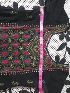 Black cotton kurta with kathastich design