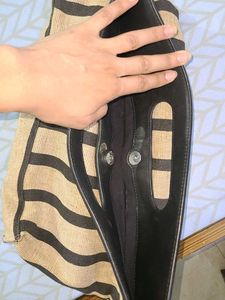 Exported Jute&amp;Leather Tote Bag-(New) never used